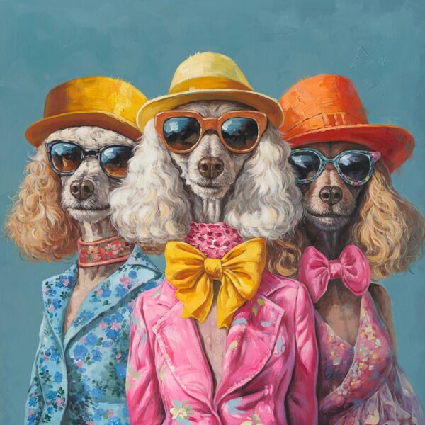 Bild „Pudel Ladies“ 100x100cm handgemalt