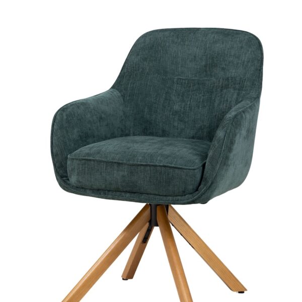 Drehstuhl „Juna II“ Textil grün Holz Federkern